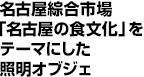 名古屋綜合市場「名古屋の食文化」をテーマにした照明オブジェ